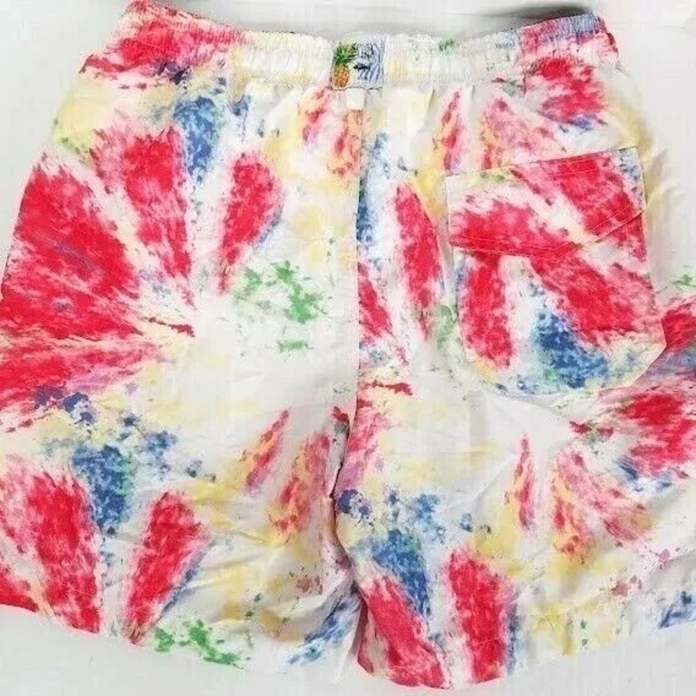 Spicy Tuna Swim Trunks Mens Small Tie Dye Multicolor‎ Board Shorts Mesh Liner